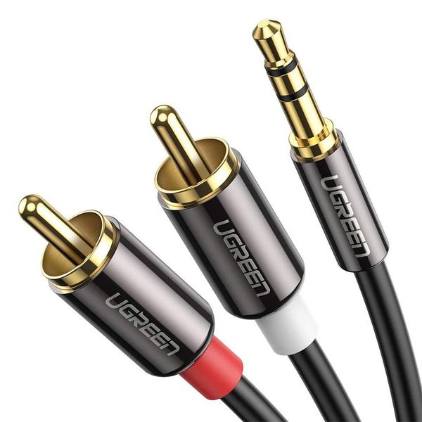UGreen 10584 3.5mm Male to 2RCA Male 2m Audio Cable-BK