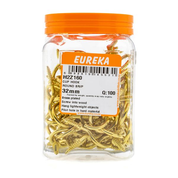 EUREKA Cup Hook Round Brass Plated 32mm Q:100 H2Z160