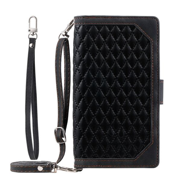 Check Pattern Zipper Phone Case Compatible with Apple 11 Pro Max