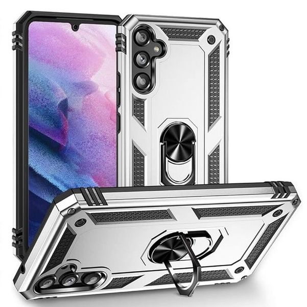 Ring Armor Case for Samsung A34 - Silver