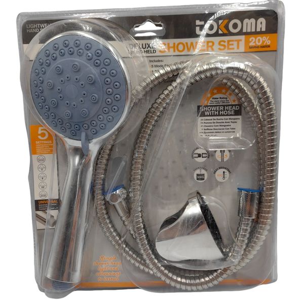 Tokoma Deluxe Hand-Held Shower Set - 5 Modes, 20% Water Saving