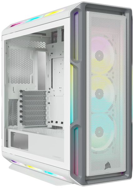 Corsair iCUE 5000T RGB Mid-Tower Case - White Tempered Glass Gaming PC Case