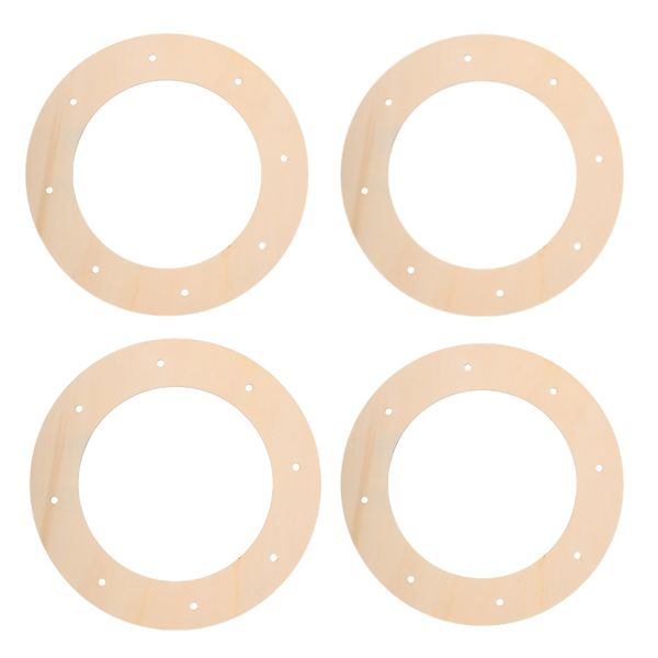Craft DIY Wooden Round Wreath Loop Rings (30cm) - Set of 4