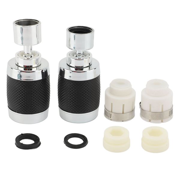 2Pieces Faucet Aerator 3 Modes 360 Rotating Splash Filter White