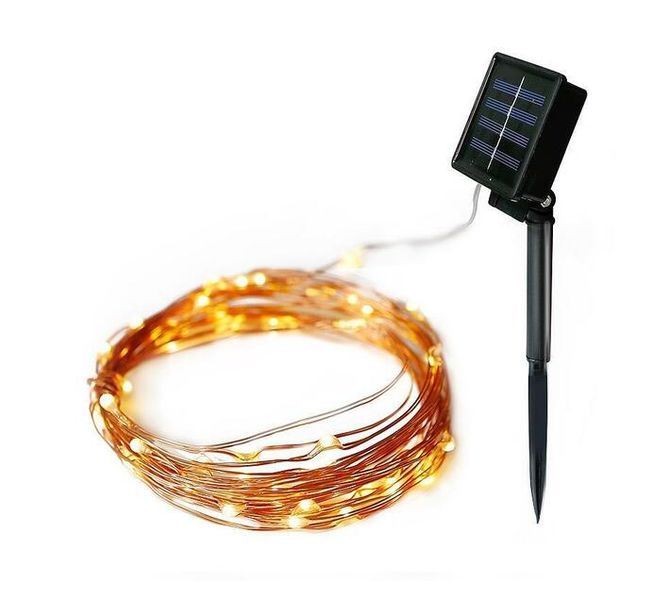 Pack of 2 - 10m Solar Copper Fairy Lights - Warm White