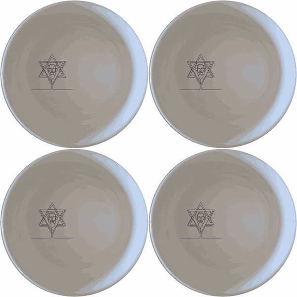 Jewish Imagery Flat Bowl Set of 4 - Range 2