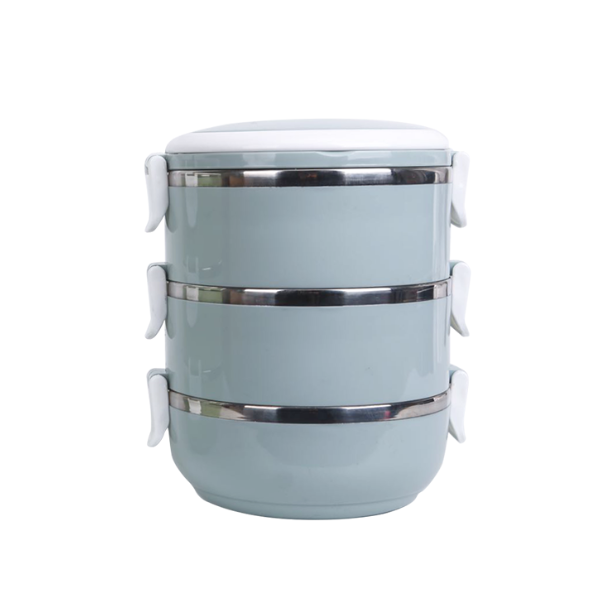 3 Layer Stainless Steel Lunch Box Green