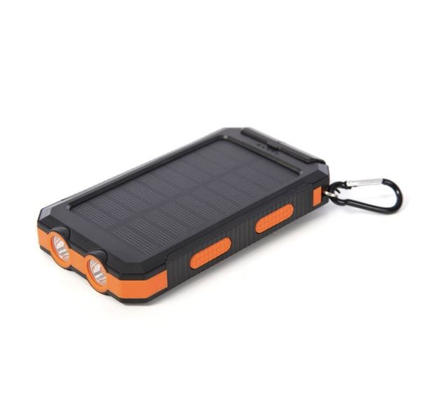 3 in 1 Solar &amp; Rechargeable Power Bank, Flashlight &amp; Compass-Dual Port