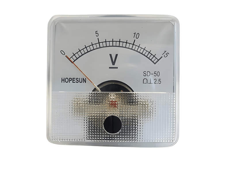 SD50 Panel Meter DC Volts 15V Range 45mm Shank 51x51mm