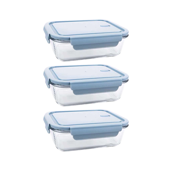 Leak-Proof Glass Food Containers - 680ml - 3 Pack