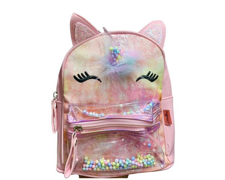 Unicorn School Backpack For Girls - Pink and Rainbow