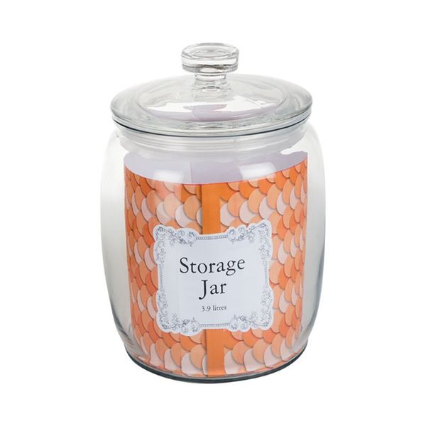 Bulk Pack x 2 Storage-Jar Glass Large 19x24cm 3.9L