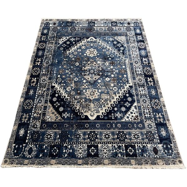 RUGS OF PERSIA Navy Persian Shiraz Design High Quality Machine Made Rug