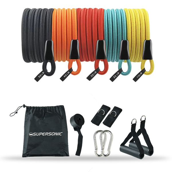 Supersonic Portable Resistance Bands Set with Handles for Home Workouts