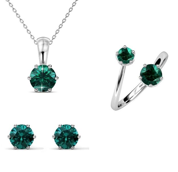 Crystalize 925 Silver May Birthstone Set with Swarovski® Crystals