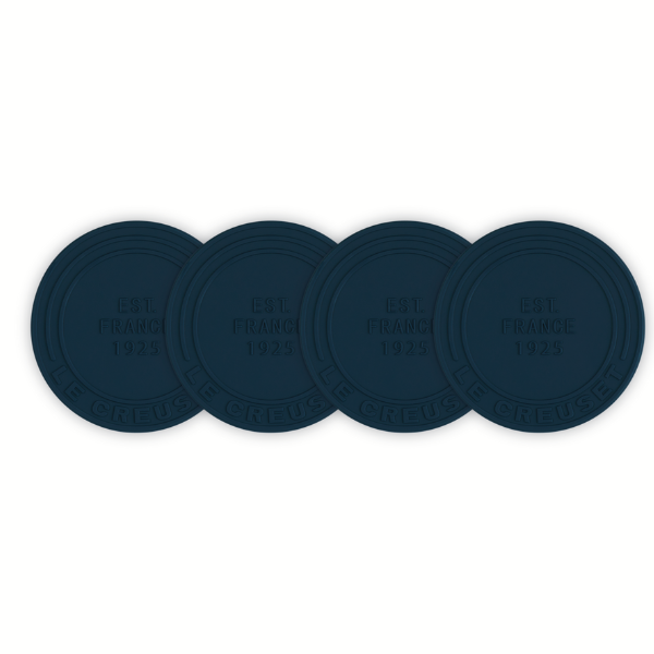 Le Creuset New Set of 4 10cm Silicone Coasters 1925 Nuit