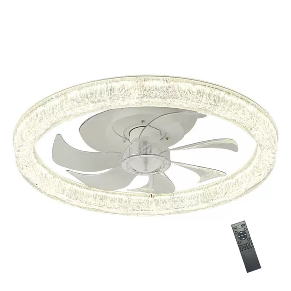 Iceberg style bedroom living room fan light with remote control and battery