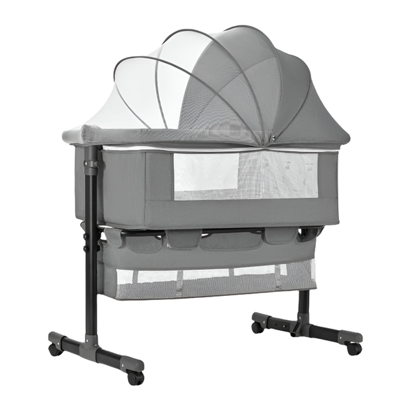 Portable Baby Bassinet with Adjustable Canopy With Wheels And Storage