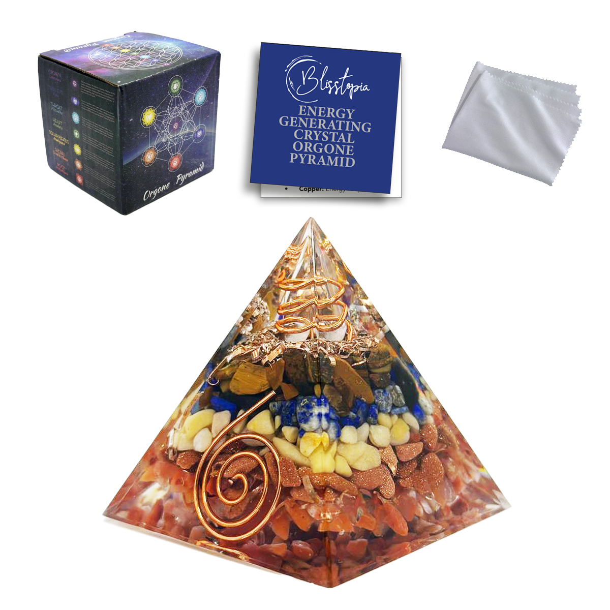 Orgone Crystal Pyramid Copper CoilPositive Energy Generator