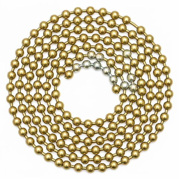 KRAFFT Brass Chain Ball 3.2mm x 10m - Durable Utility Chain