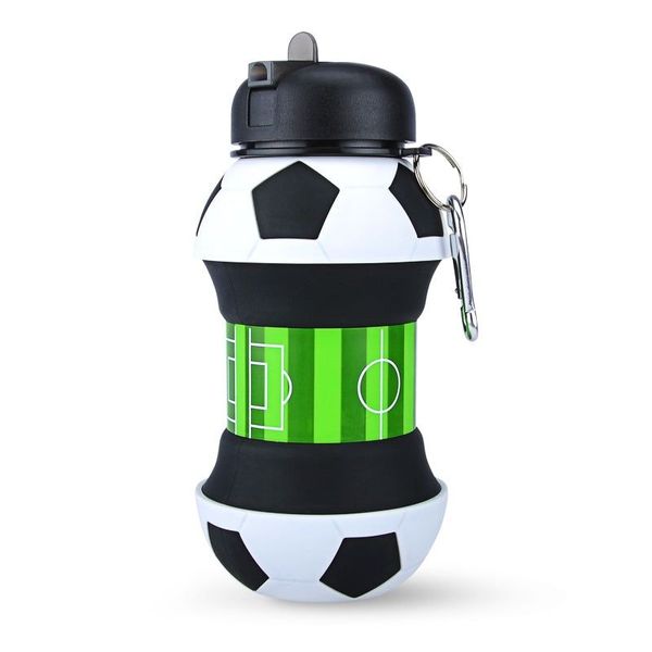 Football Shaped Folding Silicone Water Bottle