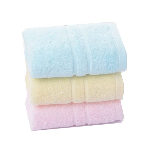 3-Pack Pure Cotton Soft Absorbent Towels - 60x30cm Solid Color Bath Towels