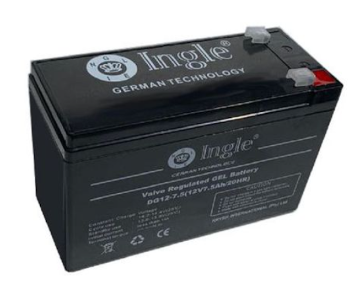 10 x Ingle 7.5AH 12V Alarm/Gate/Energizer Gel Battery