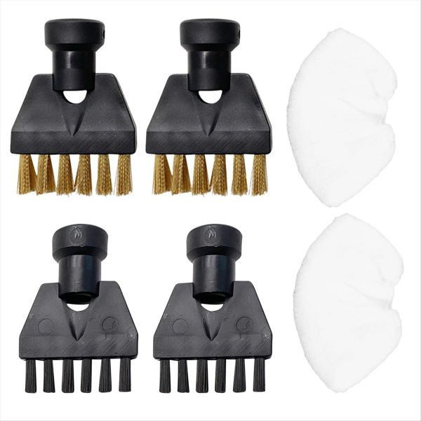 Pack of 4 Steam Cleaner Brushes with 2 Microfibre Covers for SC2 SC3