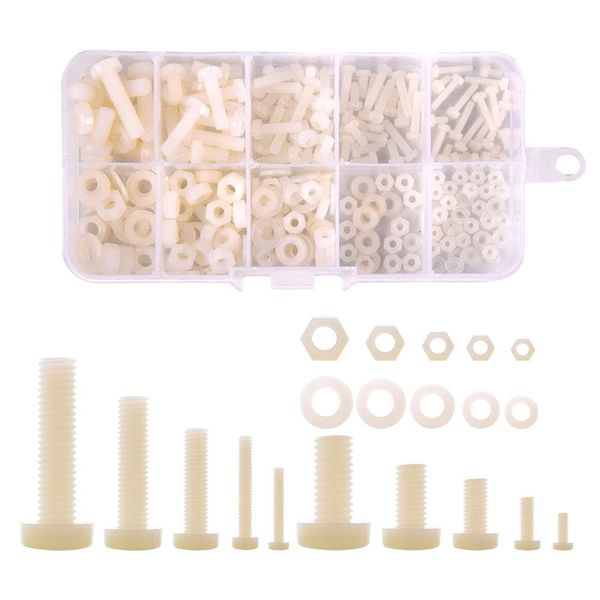 Tool DIY Multi Size Nylon Screw, Washer &amp; Nut Assorted Set of 270