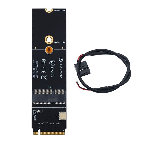 NGFF M.2 +E Key Slot to M.2M PCI-Express WiFi Card Adapter