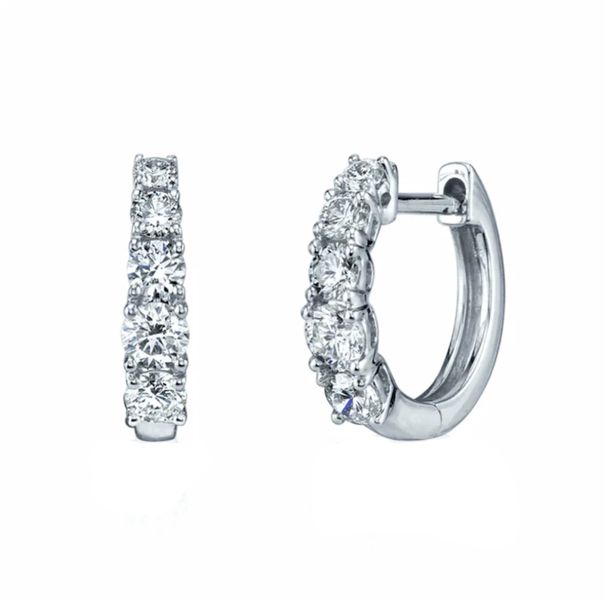 Stella Luna Lucia Huggies Hoop Earrings - Clear Silver