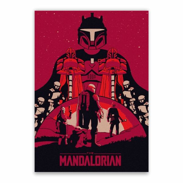 The Mandalorian Red Cartoon Poster - A1