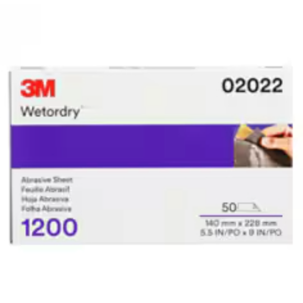 3M Wetordry Abrasive Sheet 401Q, 140 mm x 230 mm, P1200