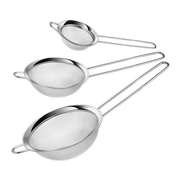 304 Stainless Steel Round Filter Colander 3-Piece Set Kitchen Supplies