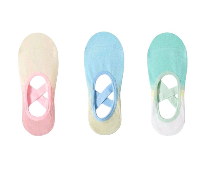 3 Pairs Women's Tie-Dye Yoga &amp; Rebounding Essential Socks