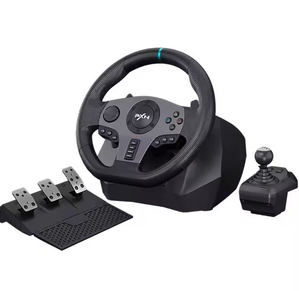 PXN V9 Racing Wheel - 900 Rotation, Force Feedback, Pedals &amp; Shifter