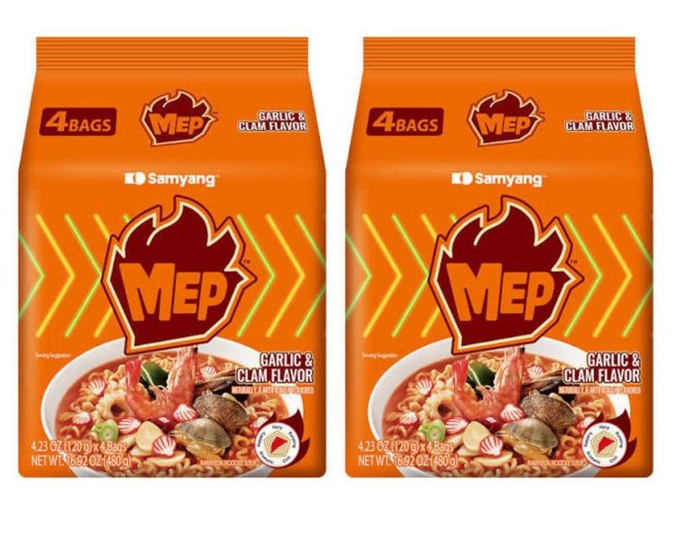 Samyang MEP Instant Ramyeon Noodles 120g - Garlic &amp; Clam Flavour - 8 Pack