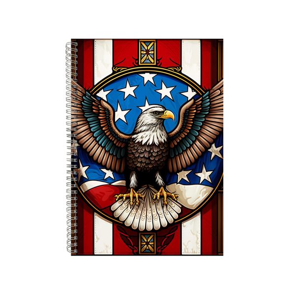 USA Flag Stain Glass Notebook Gift Idea A4 Notepad Pad 77