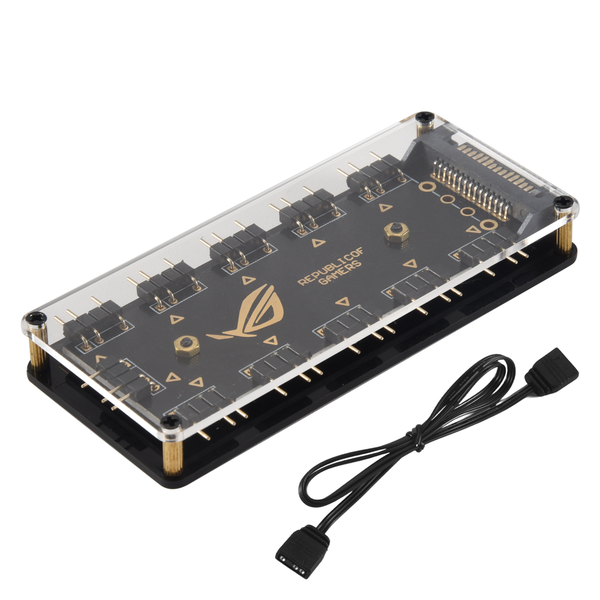 5V 3Pin RGB LED Splitter 10-Port Hub with 50CM 3Pin Extension Cord