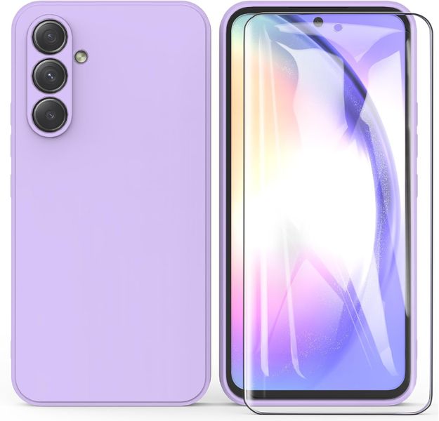 Silicone Cover + Screen Protector Compatible with Samsung Galaxy A35 / A55
