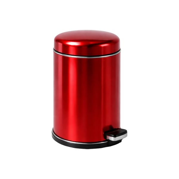 Stylish Red Bin - Steel, Soft-Close Lid