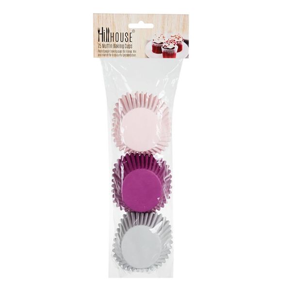 Muffin Baking Cups - Paper - Blue, Pink &amp; Purple - 75 Pieces
