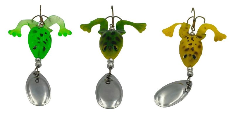 Bass Hunter Spin Frog 65mm Fishing Lure Soft Bait Set (3pcs)