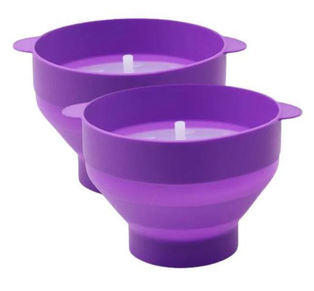 Silicone Microwave Popcorn Maker &amp; Lid Collapsible Purple Gift Star