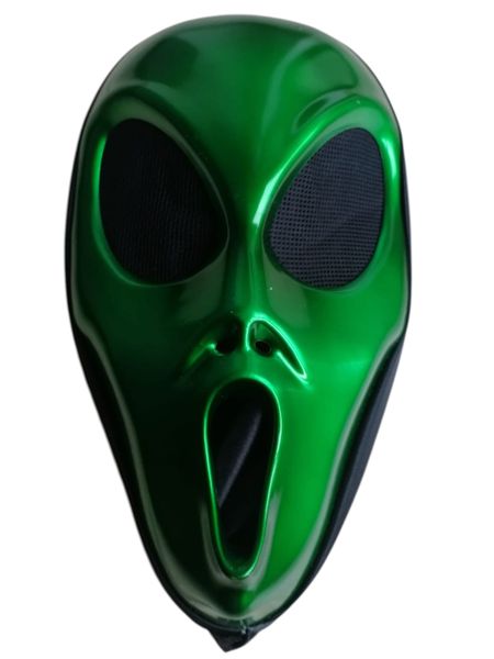 Emerald Alien Gray Halloween Mask with Veil