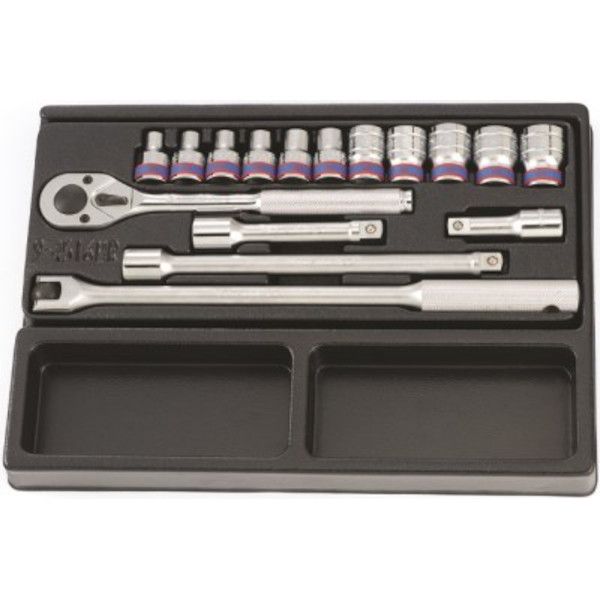 Socket Set - 1/2" x 8mm-24mm - 16 Piece