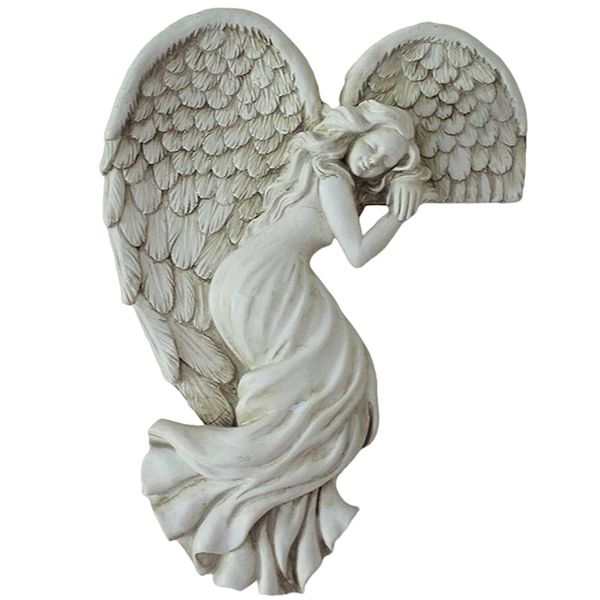 Home Decor Antique Angel Doorframe Ornament - Left Hugging (16x11cm)