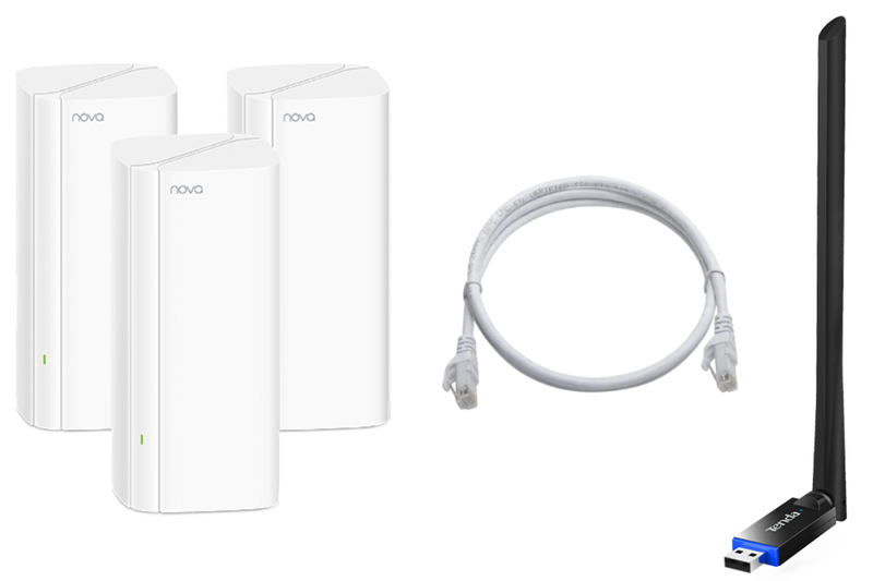 Upgrade to Ultra-Fast Wi-Fi with Tenda MX12-3 Pack &amp; U11 Pro Adapter