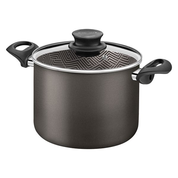 Tramontina Paris Aluminium 20cm, 4.2L Nonstick Stock Pot with Glass Lid