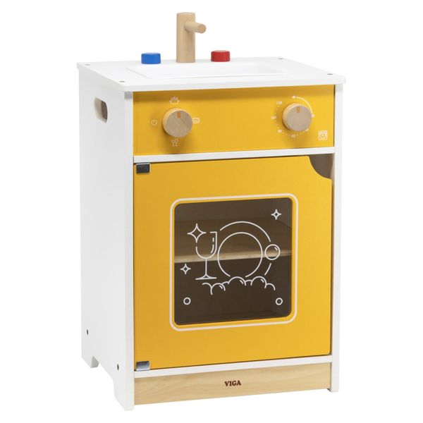 Viga Wooden Toy Dishwasher with Wash Basin